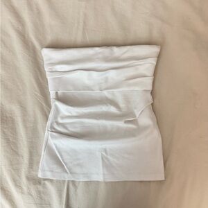 Zara White Foldover Top Strapless Top